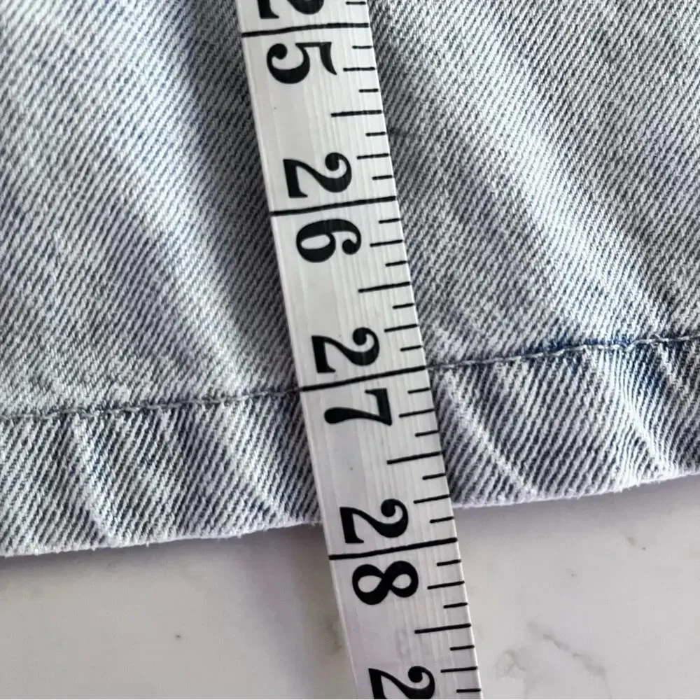 Zara Girls Acid Denim Dress Blue Size 9 with Tie & Slits